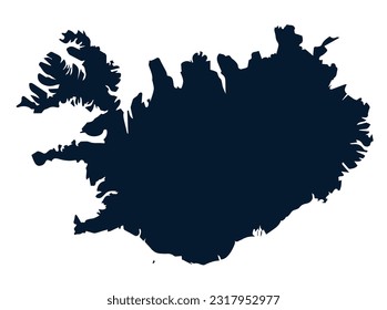 High detailed vector map - Iceland

