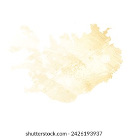 High detailed vector map. Iceland. Watercolor style. Banana color. Pastel yellow. Delicate yellow.
