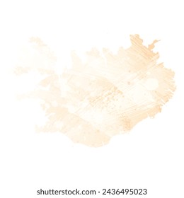 High detailed vector map. Iceland. Watercolor style. Biscuit color. Pastel yellow color.