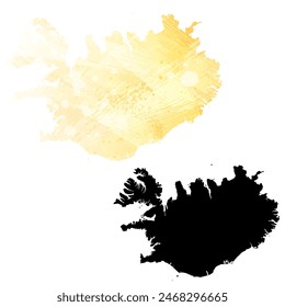 High detailed vector map. Iceland.