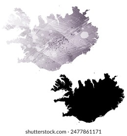 Mapa de Vector detallado. Islandia.