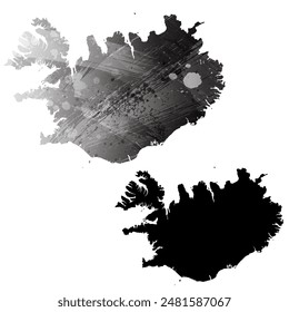 Mapa de Vector detallado. Islandia.