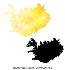 High detailed vector map. Iceland.