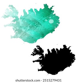 Alto mapa de Vector detallado. Islandia.