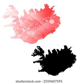 High detailed vector map. Iceland.