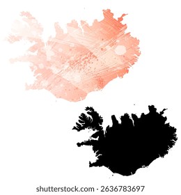 High detailed vector map. Iceland.