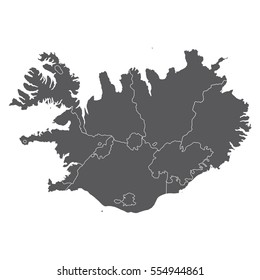 High detailed vector map - Iceland