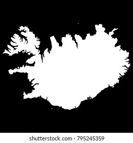 High detailed vector map - Iceland