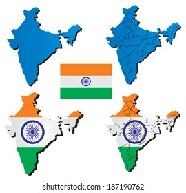 High detailed vector map - India