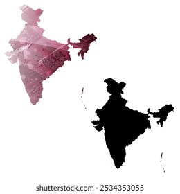 High detailed vector map. India.