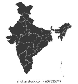 High detailed vector map - India