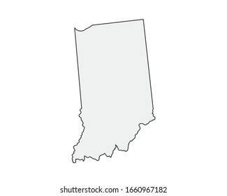 High detailed vector map. Indiana USA state.