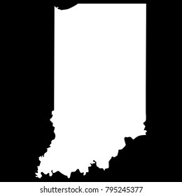 High detailed vector map - Indiana