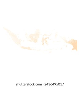 High detailed vector map. Indonesia. Watercolor style. Biscuit color. Pastel yellow color.
