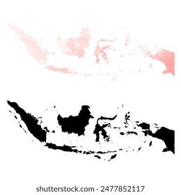 High detailed vector map. Indonesia.