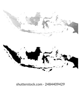 Mapa de Vector detallado. Indonesia.