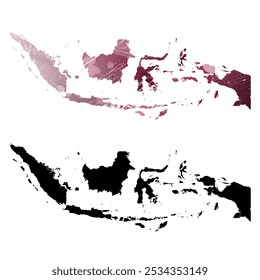 High detailed vector map. Indonesia.