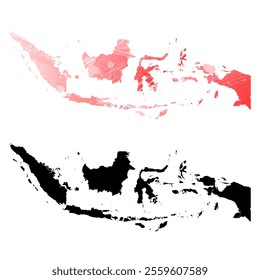 High detailed vector map. Indonesia.