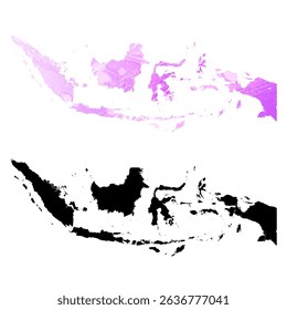 High detailed vector map. Indonesia.