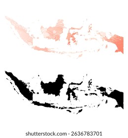 High detailed vector map. Indonesia.