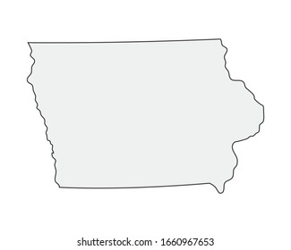 High detailed vector map. Iowa USA state.