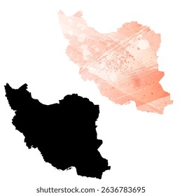 High detailed vector map. Iran.
