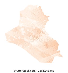 Mapa vectorial detallado alto. Iraq. Estilo acuarela. Color del icono.