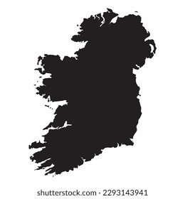 Hohe detaillierte Vektorkarte. Irland. Neue Karte 2023.