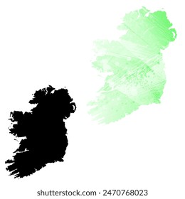 Detaillierte Karte der Vektorgrafik. Irland.