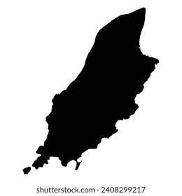 Hohe detaillierte Vektorkarte. Insel Man. Neu 2024.