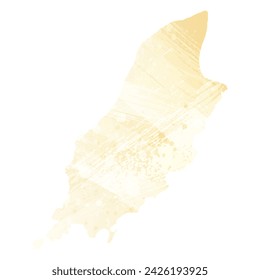 High detailed vector map. Isle of Man. Watercolor style. Banana color. Pastel yellow. Delicate yellow.