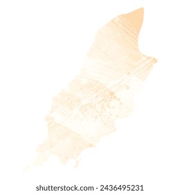 High detailed vector map. Isle of Man. Watercolor style. Biscuit color. Pastel yellow color.