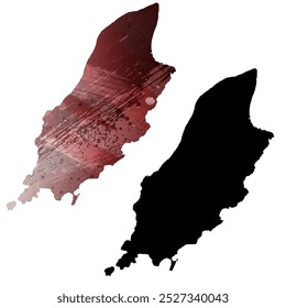 Alto mapa de Vector detallado. Isla de Man.
