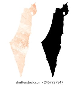 High detailed vector map. Israel.