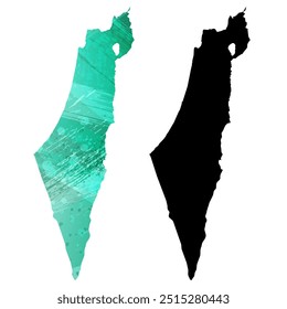 High detailed vector map. Israel.