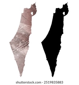 High detailed vector map. Israel.