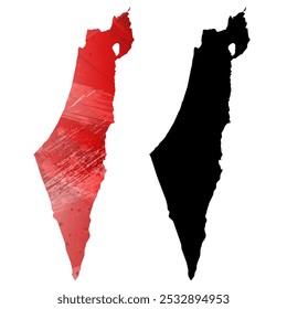 High detailed vector map. Israel.