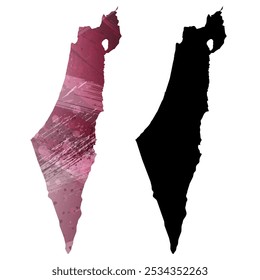 High detailed vector map. Israel.