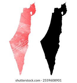 High detailed vector map. Israel.