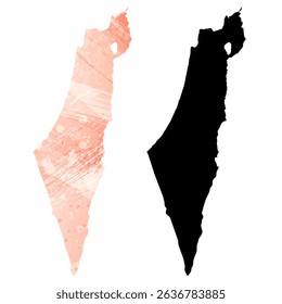 High detailed vector map. Israel.