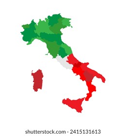 High detailed vector map - Italy