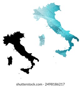 High detailed vector map. Italy.