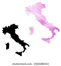 High detailed vector map. Italy.