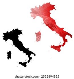 Alto mapa de Vector detallado. Italia.