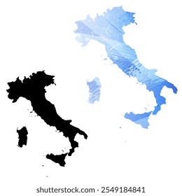 Alto mapa de Vector detallado. Italia.