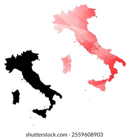 High detailed vector map. Italy.