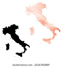 High detailed vector map. Italy.