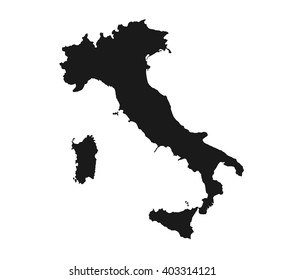 High detailed vector map - Italy