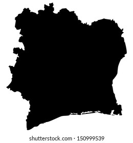 High detailed vector map - Ivory Coast 