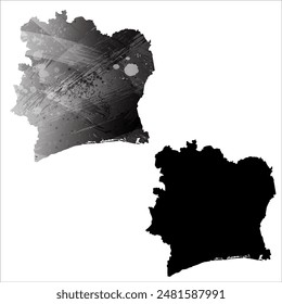 High detailed vector map. Ivory Coast.